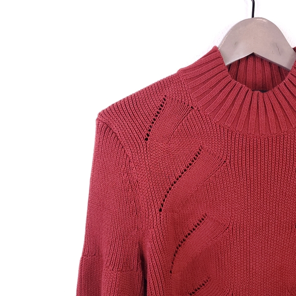 Ann Taylor LOFT Red Cable Knit Pullover Sweater - Picture 2 of 6